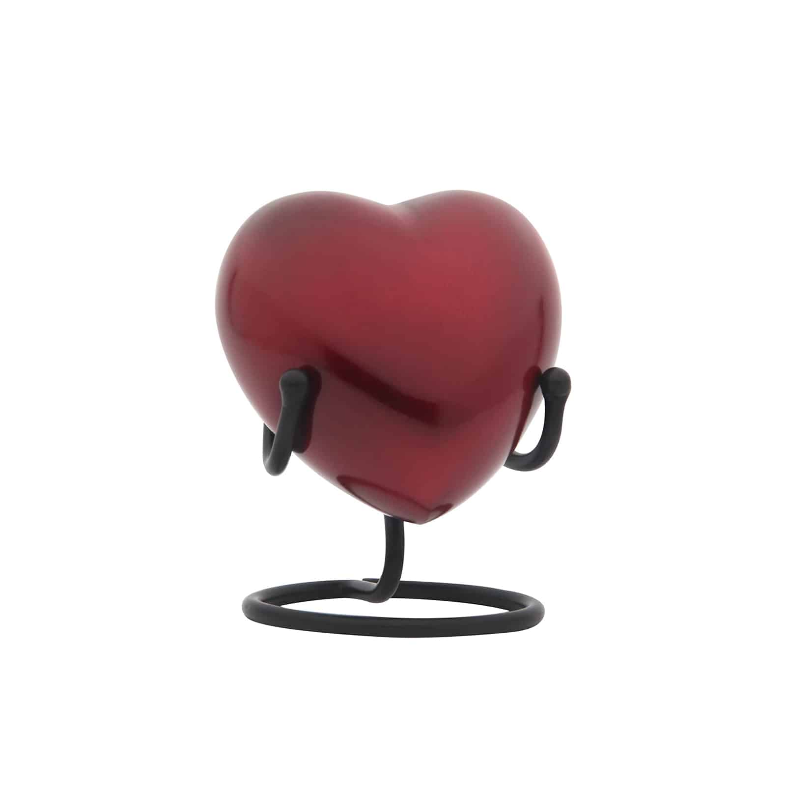 Bougie Funéraire Décorative En Verre En Forme De Cœur Rouge - Environ 18 Cm De Haut - Pour Cimetière, Souvenir